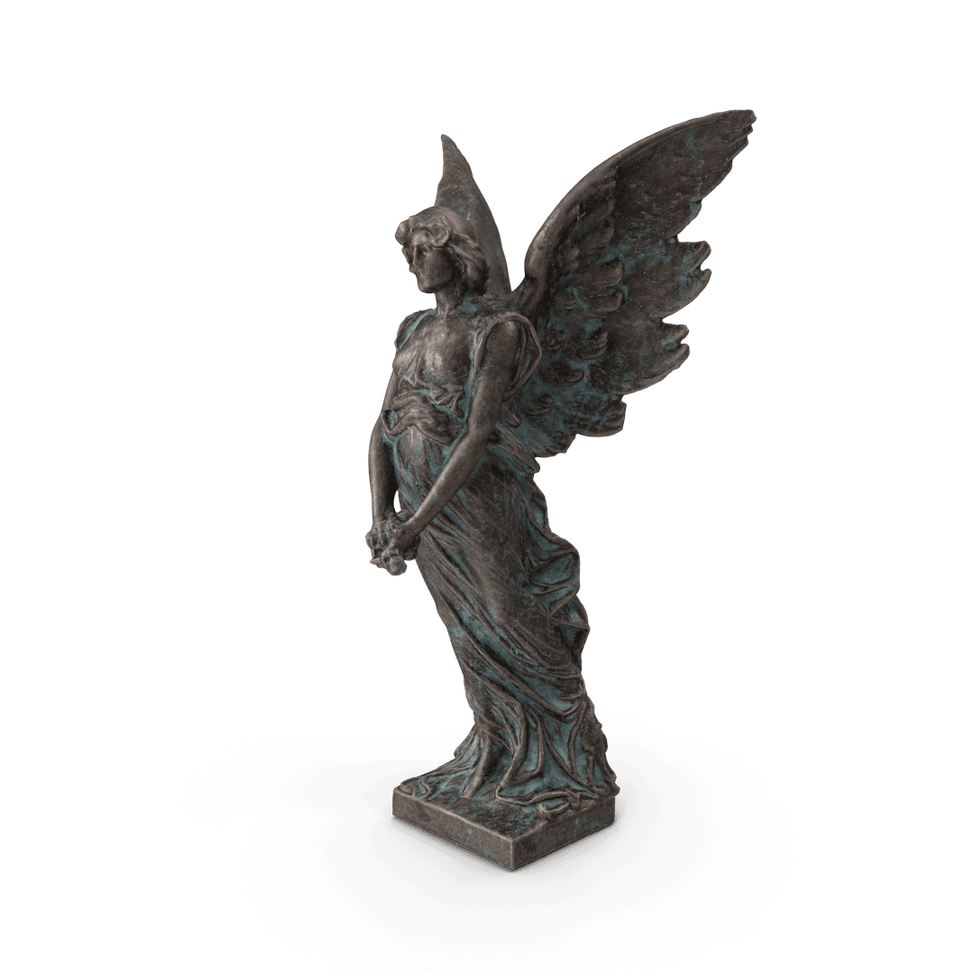 Winged angel sculpture